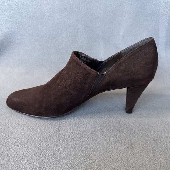 Stuart Weitzman Booties Womens 7N Brown Suede Tapered Heel Almond Toe - Picture 6 of 16